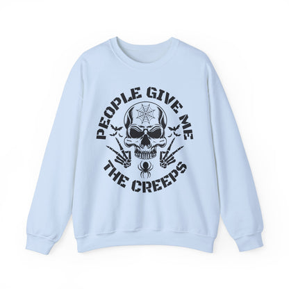 People Give Me The Creeps Sweatshirt Funny Halloween Sweater Retro Halloween Sweat Spooky Season Crewneck Creepy Witch Vibes Unisex Gift