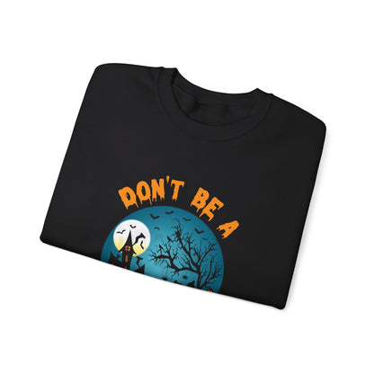 Don't Be A Scaredy Cat Sweatshirt Funny Halloween Sweater Retro Halloween Spooky Season Apparel Cute Halloween Crewneck Witch Sweater Gift