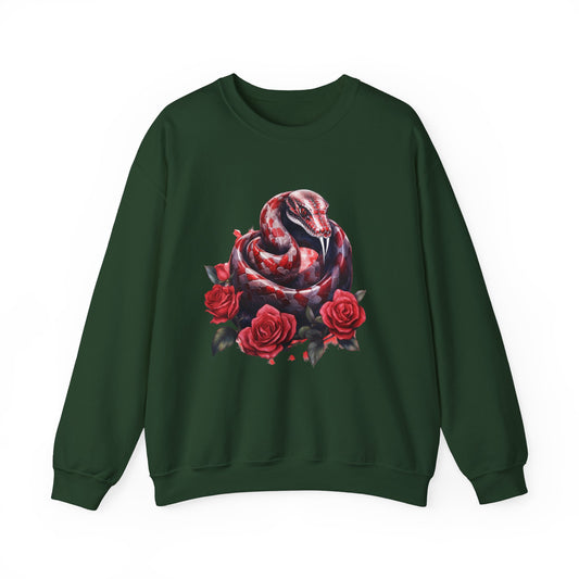 Mystical Snake Sweatshirt Snake and Roses Cottagecore Sweater Whimsical Goth Halloween Sweatshirt Gothic Sweatshirt Whimsigoth Halloween