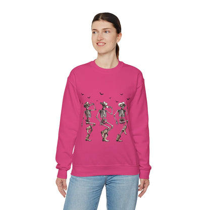 Dancing Skeleton Cowboys Sweatshirt Western Halloween Sweater Line Dancing Skeletons with Boots Cowgirls Pullover Sweater Cowboys Fall Gift