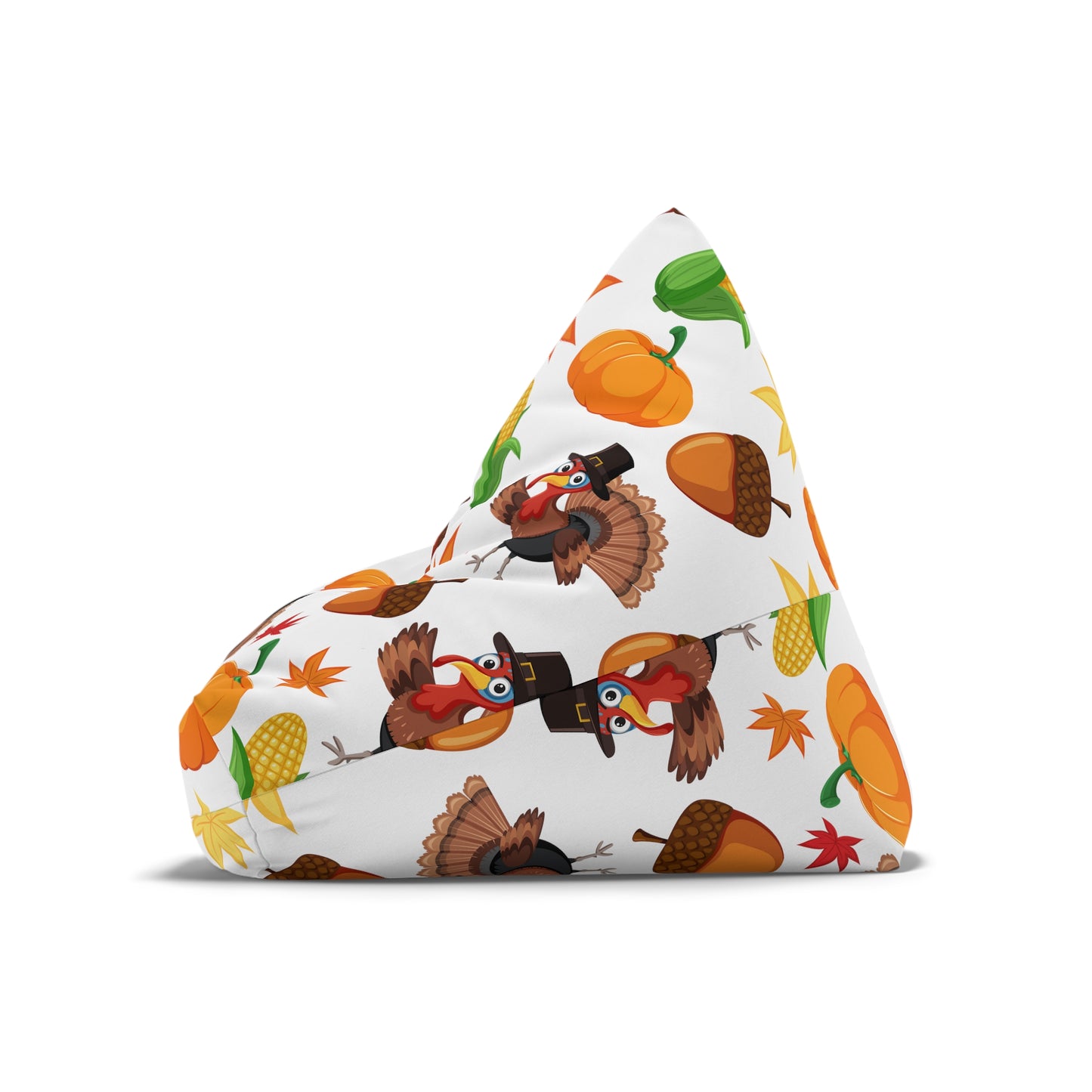 Thanksgiving Bean Bag Chair Cover Fall Season Beanbag Autumn Home Decor Turkey Dinner Adult Teens Dorm Bedroom Living Room Gaming Chair Gift