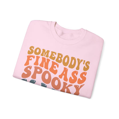 Somebody's Fine Ass Spooky Mama Sweatshirt Funny Halloween Sweater Retro Boho Halloween Mama Sweat Mom Life Apparel Halloween Ghost Mom Gift