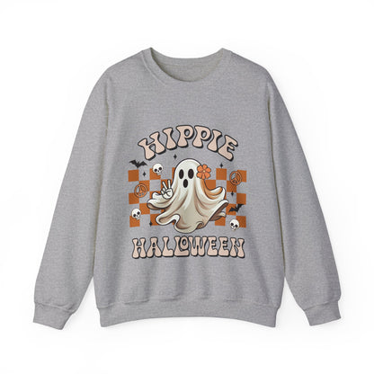 Hippie Halloween Sweatshirt Cute Ghost Sweatshirt Retro Ghost Halloween Sweater Groovy Halloween Sweat Trendy Boho Crewneck Fall Hippy Gift