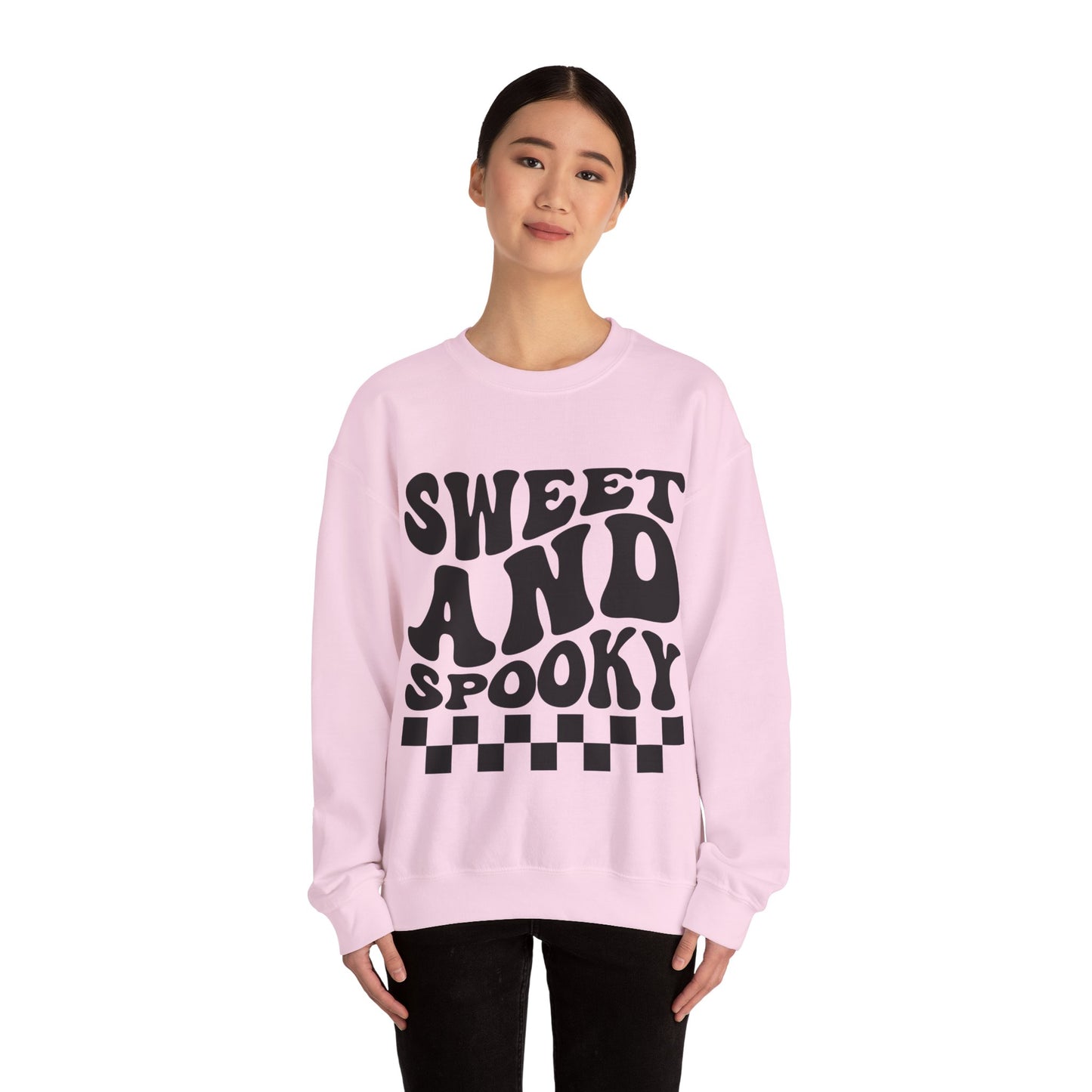 Sweet and Spooky Sweatshirt Retro Halloween Crewneck Vintage Fall Sweater Groovy Halloween Apparel Cool Funky Unique Novelty Women Gift Girl