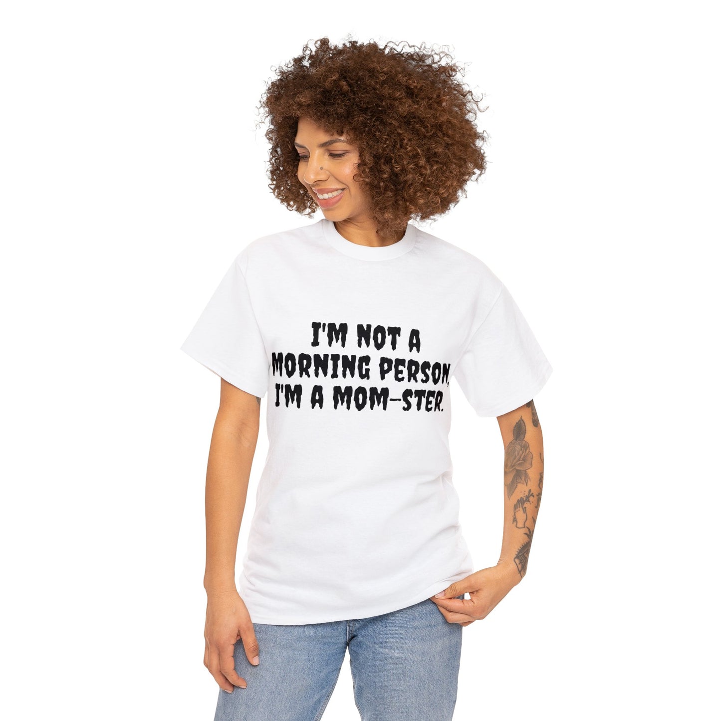 Funny Mom's Unisex Heavy Cotton Tee,"..Im a mom-ster.",Mother's Day Gift,T-shirt for Her, Ladies Adult Unique Novelty Present