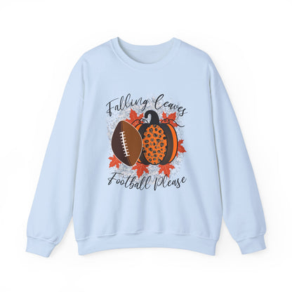 Fall Vibes Football Sweatshirt Falling Leaves Football Please Sweater Footbal Mom Fall Sweater Football and Pumpkin Crewneck Autumn Season