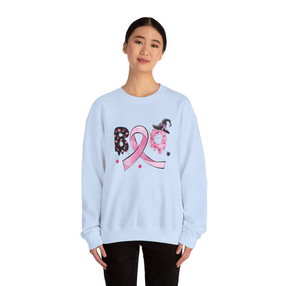 Breast Cancer Boo Sweatshirt Halloween Sweater Cute Breast Cancer Ribbon Halloween Apparel Cancer Warrior Sweat Breast Cancer Survivor Gift