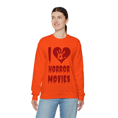 I Love Horror Movies Sweatshirt Horror Movie Addict Sweatshirt Halloween Horror Fan Club Sweatshirt Horror Club Movie Fanatic Halloween Gift