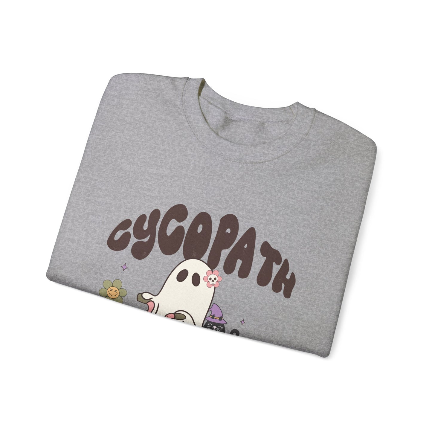 Cycopath Sweatshirt Funny Halloween Sweater Ghost on Bicycle Fall Crewneck Spooky Season Halloween Retro Trendy Vintage Halloween Outfit