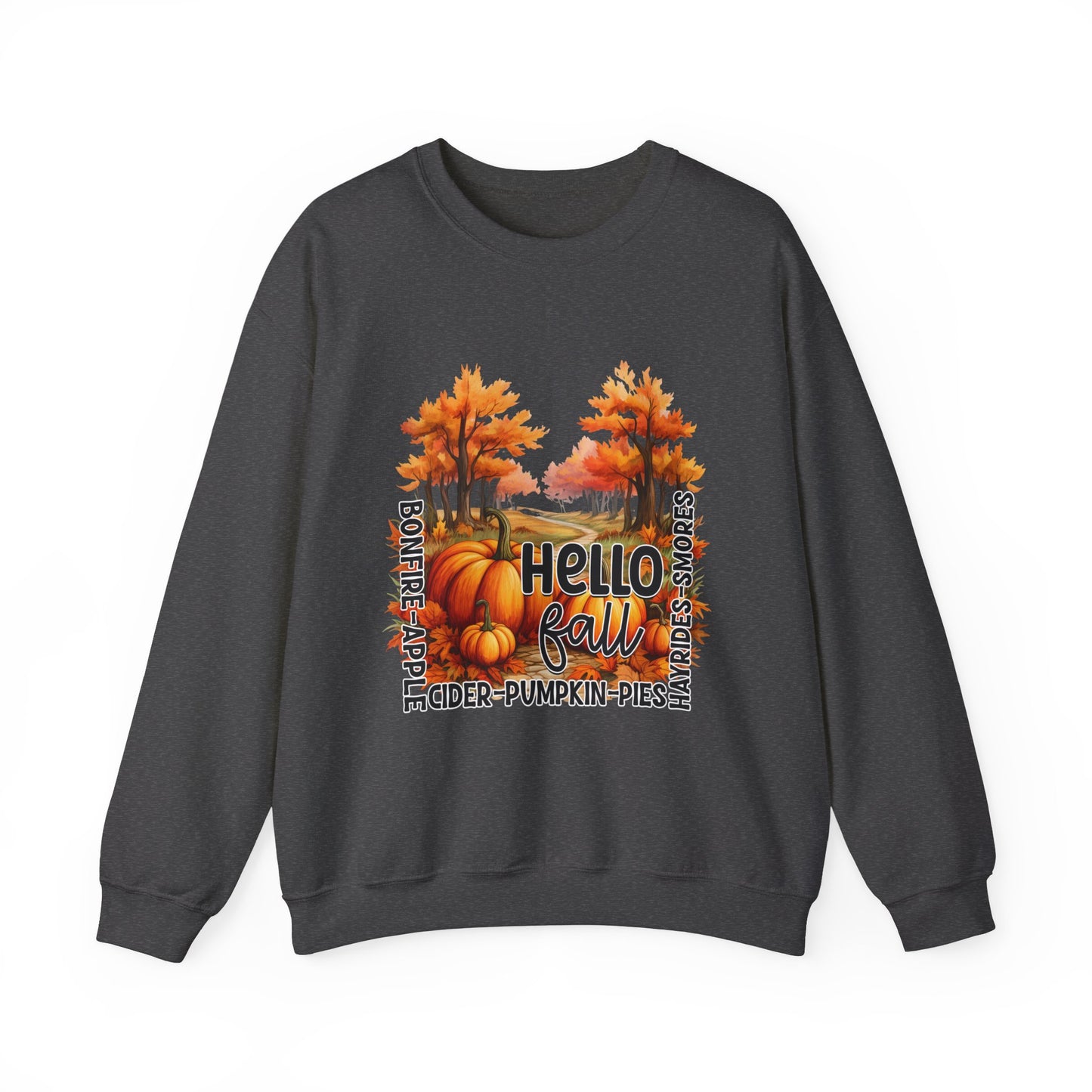 Hello Fall Sweatshirt Fall Words Sweater Hello Fall Crewneck Autumn Season Sweat Fall Graphic Apparel Cute Thanksgiving Sweatshirt Pumpkin