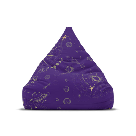 Bohemian Celestial Bean Bag Chair Cover Universe Galaxy Home Decor Purple Witchy Boho Home Gift Meditation Adult Beanbag Gaming Chair Cover