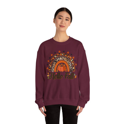 Hello Fall Sweatshirt Retro Vintage Fall Sweater Fall Leopard Sweatshirt Fall Time Sweater Cute Thanksgiving Sweatshirt Pumpkin Spice Sweat