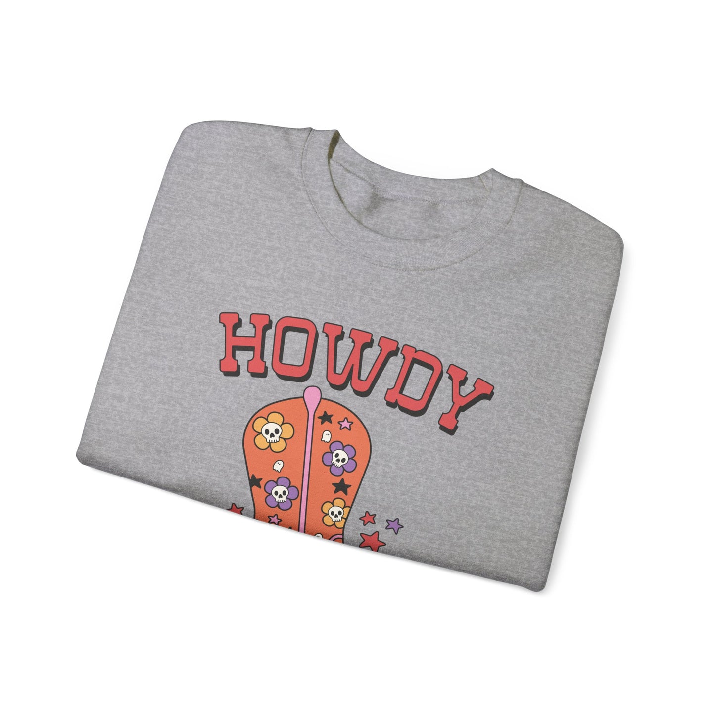 Howdy Halloween Sweatshirt Cowgirl Boots Sweater Retro Halloween Sweatshirt Western Chic Halloween Sweater Cute Fall Crewneck Spooky Season