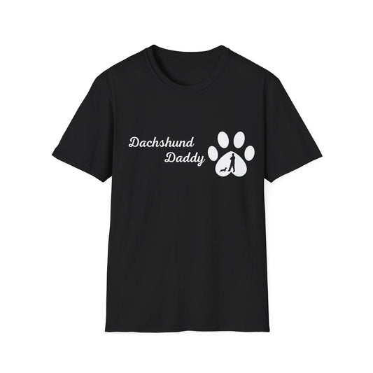 Doggy Dad's T-shirt, "Dashshund Daddy", Dog Father's Day Gift, Fur Papa, Unique Men's Apparel Novelty Pet Lover Tee Present