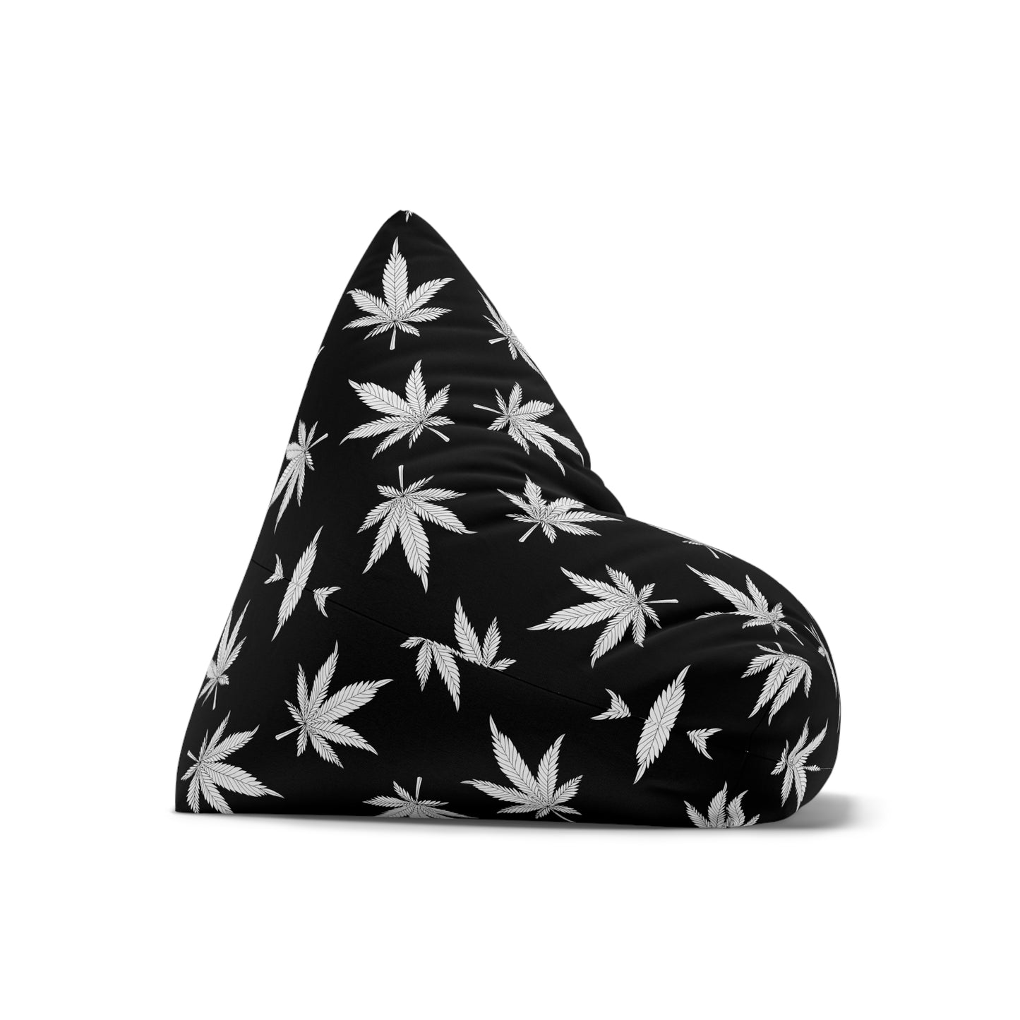 Weed Cannabis Gaming Bean Bag Chair Cover Black White Home Decor Marijuana Pot Leaves Games Beanbag Living Room Gift Adults Bedroom Man Cave