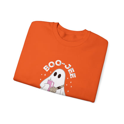 Boo-Jee Ghost Sweatshirt Chic Halloween Crewneck Boo Jee Spooky Ghost Sweater Retro Halloween Sweater Spooky Season Apparel Cute Ghost Sweat