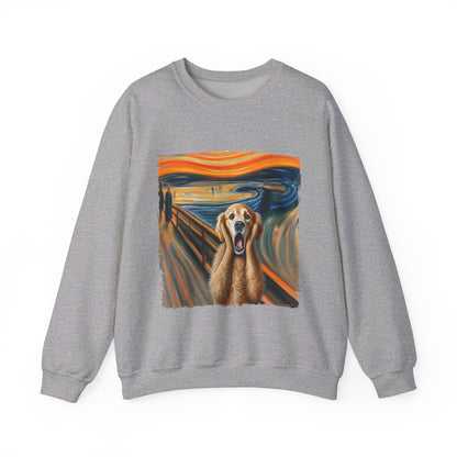 Funny Edvard Munch Dog Sweatshirt Funny The Scream-ing Dog Art Painting Sweater Parody of Edvard Munch Dog Sweater Unique Art Dog Lover Gift