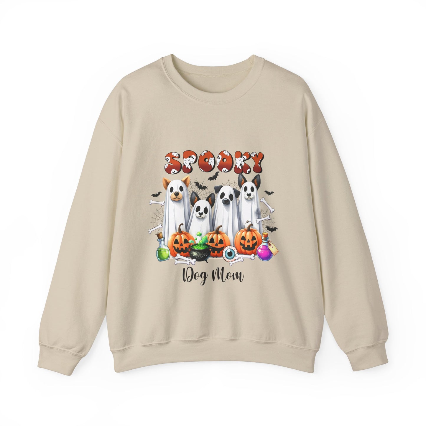 Spooky Dog Mom Sweatshirt Halloween Ghost Dog Sweater Women Dog Lover Pullover Cute Dog Mom Gift Dog Lover Dog Mama Halloween Sweatshirt