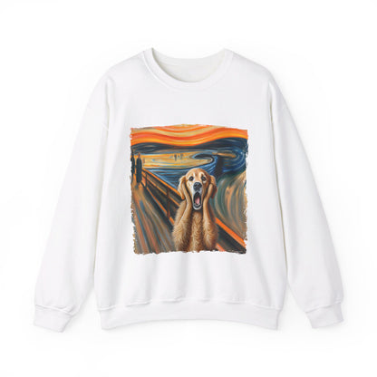 Funny Edvard Munch Dog Sweatshirt Funny The Scream-ing Dog Art Painting Sweater Parody of Edvard Munch Dog Sweater Unique Art Dog Lover Gift