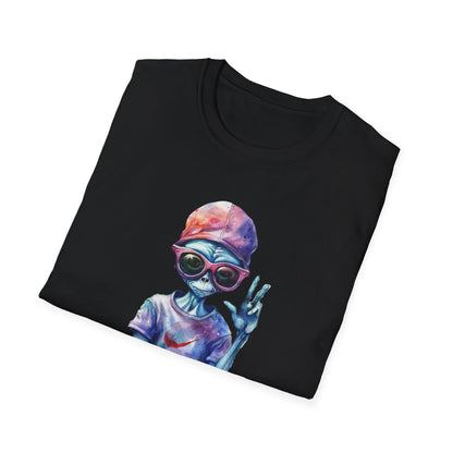 Psychedelic Retro Alien T-Shirt Graphic Art Unisex tshirt Funny UFO Tee UAP Shirts Weird Cool Gift Alien Outer Space Galaxy Zen from Beyond