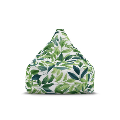 Green Flora Bean Bag Chair Cover Plant Mom Decor Nature Lover Beanbag Botanical Leaves Bedroom Living Room Outdoor Patio Porch New Home Gift