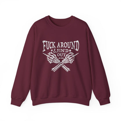 Fuck Around Find Out Sweatshirt Middle Finger Sweater Trendy Humour Sarcastic Saying Funny Halloween Sweater Funny Quote Skeleton Hand Sweat