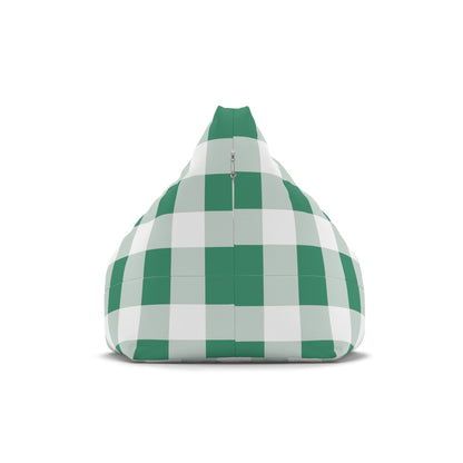 Funky Green Checkered Bean Bag Chair Cover Green Aesthetic Home Decor Fun Whimsy Teen Dorm Beanbag Bedroom Living Room Patio Games Room Gift