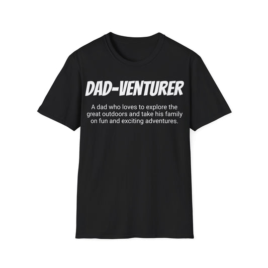 Funny Dad's Mens Softstyle T-shirt, "Dad-venturer", Father's Day Gift, Tee for Him, Adult Humorous Unique Novelty Present