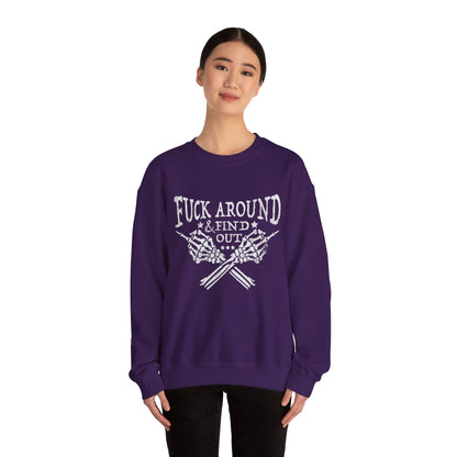 Fuck Around Find Out Sweatshirt Middle Finger Sweater Trendy Humour Sarcastic Saying Funny Halloween Sweater Funny Quote Skeleton Hand Sweat