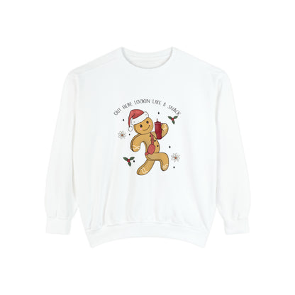 Comfort Colors® Out Here Lookin Like A Snack Sweatshirt Boojee Christmas Sweatshirt Gingerbread Man Sweater Funny Christmas Gift Holiday Tee