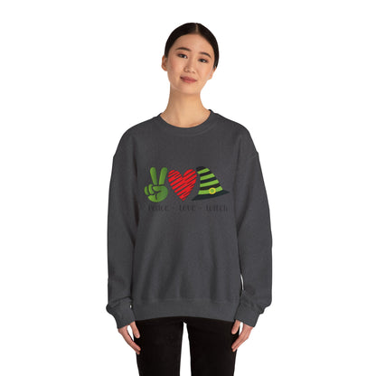 Peace Love Witch Sweatshirt Halloween Witch Sweater Retro Halloween Sweater Hocus Pocus Crewneck Sanderson Sisters Halloween Apparel Witchy