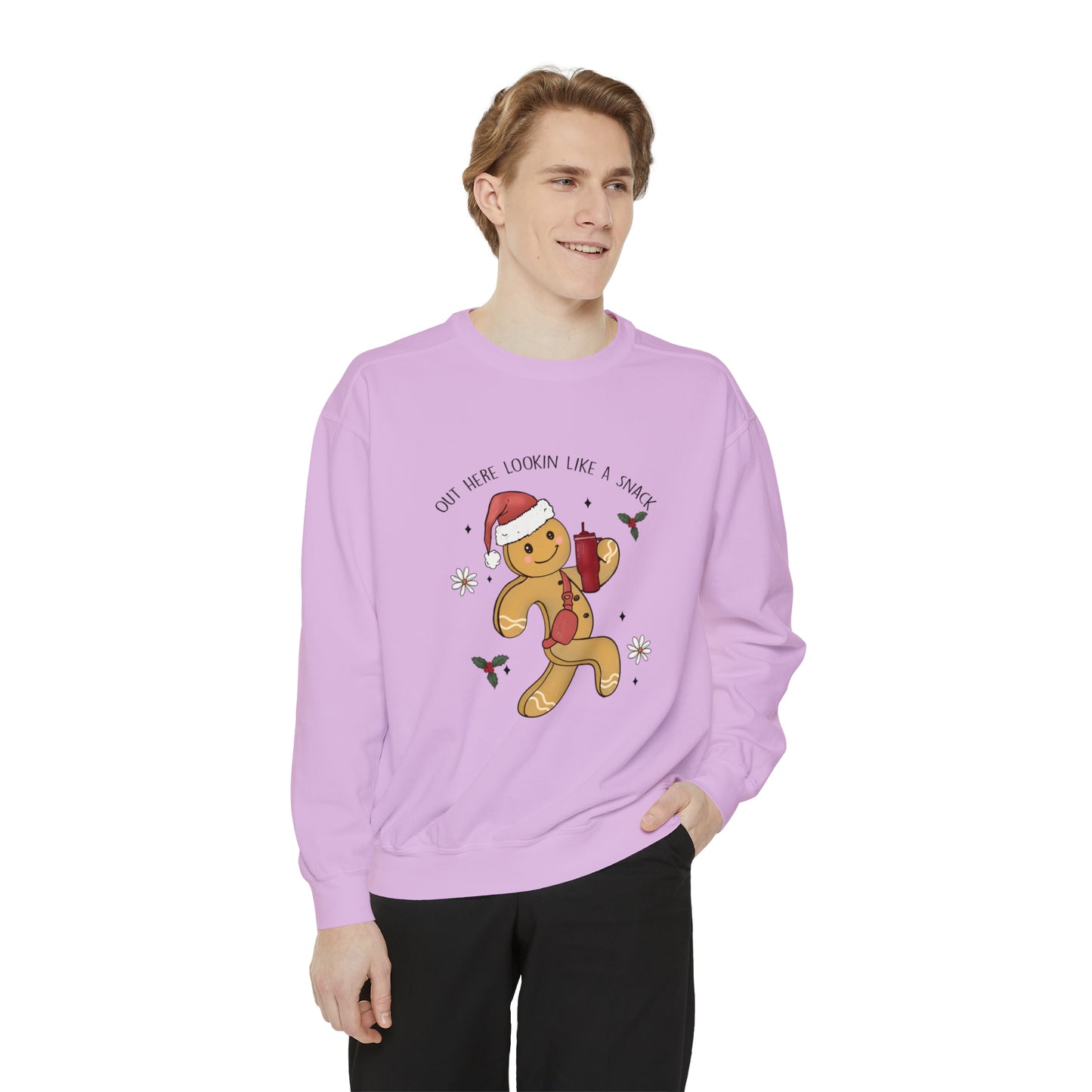 Comfort Colors® Out Here Lookin Like A Snack Sweatshirt Boojee Christmas Sweatshirt Gingerbread Man Sweater Funny Christmas Gift Holiday Tee