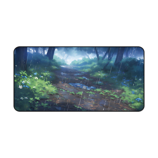 Anime Magic Trails Mat Lofi Office Desk Accessory Manga Forest Rain Mouse Pad Japanese XL Desk Pad Large Gaming Mousepad Unique Gift Idea