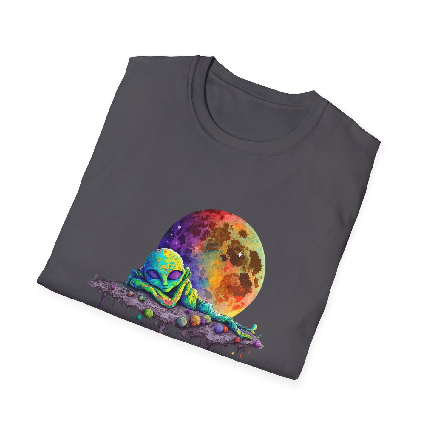 Cute Space Alien T-Shirt Graphic Art Unisex tshirt Funny UFO Lover Tee UAP Shirts Weird Cool Gift Psychedelic Retro Trippin' Across Galaxies