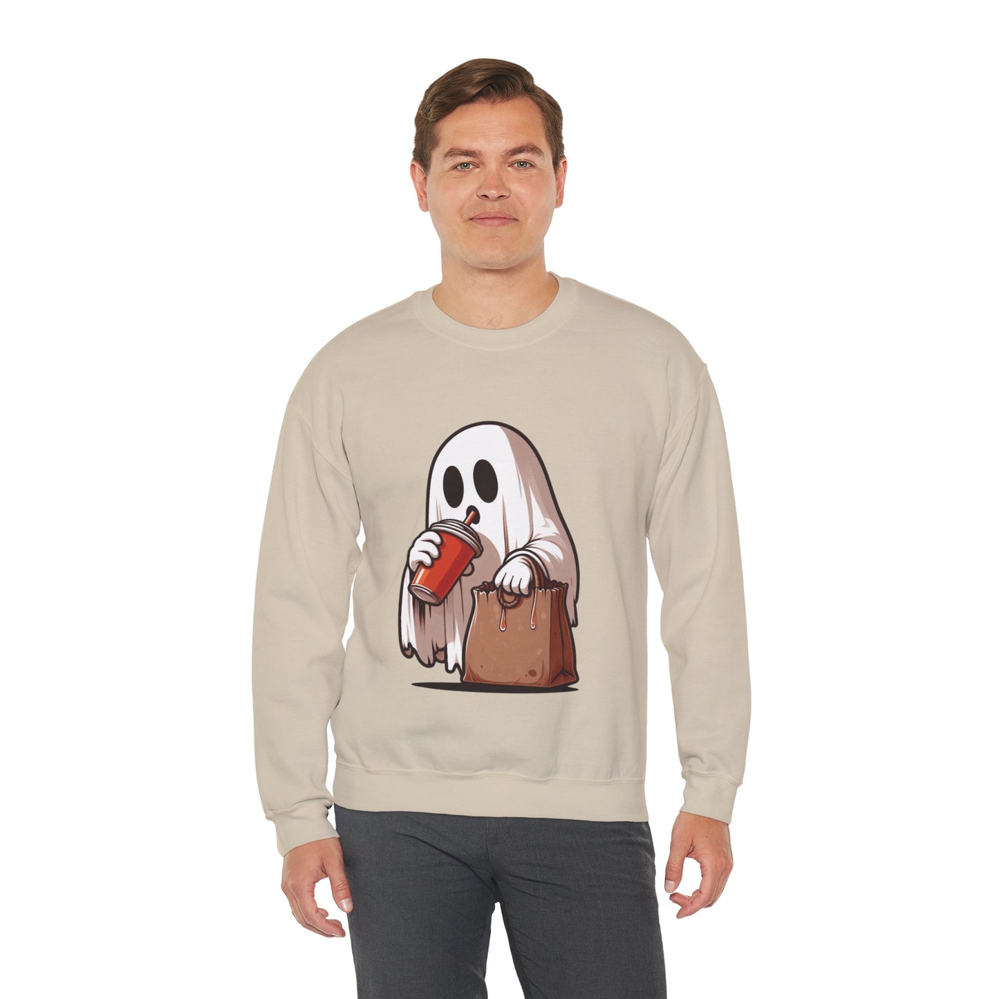 Boujee Spooky Ghost Sweatshirt Boo Jee Coffee Lover Halloween Sweater Cute Bougie Ghost Pullover Sweater Boo-Jee Ghost Spooky Season Gift 2