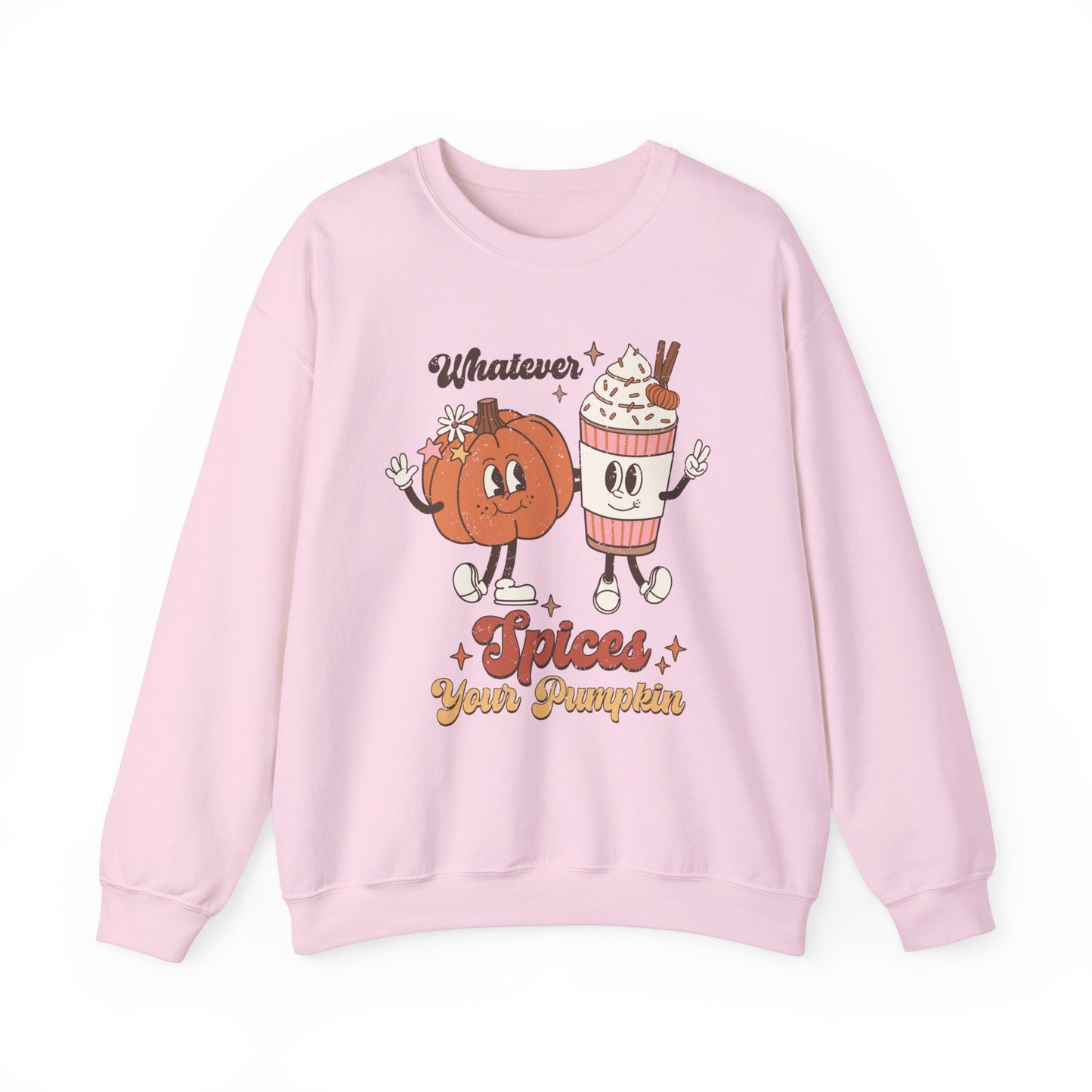 Whatever Spices Your Pumpkin Sweatshirt Funny Fall Sweater Autumn Sweatshirt Retro Fall Vibes Crewneck Cute Pumpkin Spice Sweat Thanksgiving