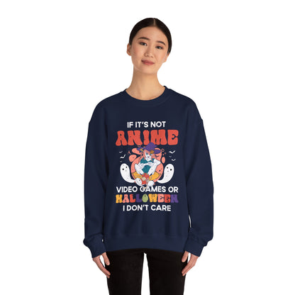 Funny Anime Halloween Sweatshirt If its Not Anime Video Games or Halloween I Dont Care Sweater Anime Halloween Witch Sweater Anime Lovers