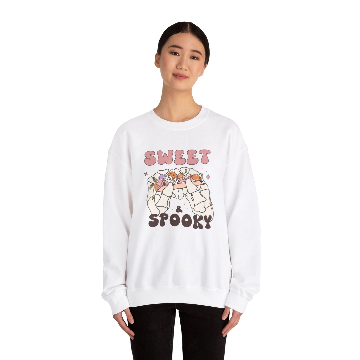 Sweet and Spooky Sweatshirt Retro Halloween Crewneck Groovy Fall Sweater Vintage Halloween Apparel Cool Funky Unique Novelty Women Gift Girl