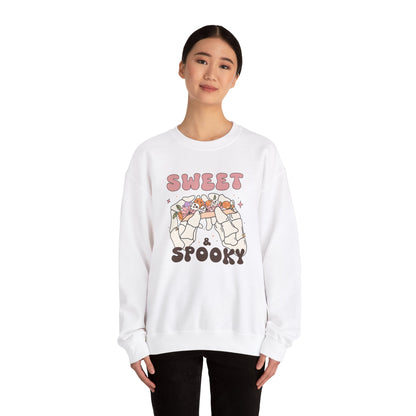 Sweet and Spooky Sweatshirt Retro Halloween Crewneck Groovy Fall Sweater Vintage Halloween Apparel Cool Funky Unique Novelty Women Gift Girl