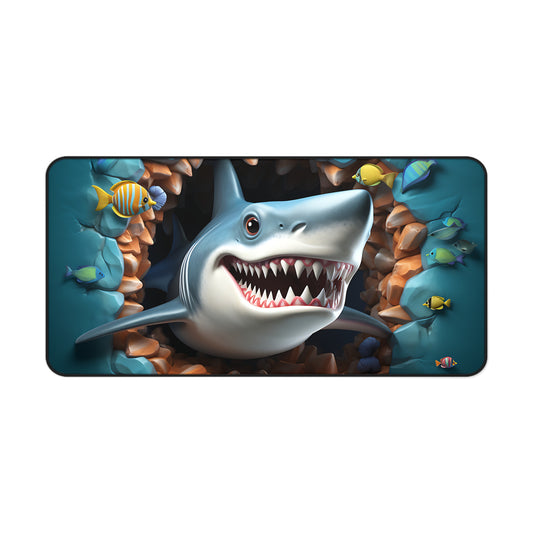 Funny Shark Desk Mat Deep Sea Office Desk Accessory Ocean Lover Mouse Pad Marine Desk Pad Nautical Gaming Mousepad Unique Gift Scuba Diver