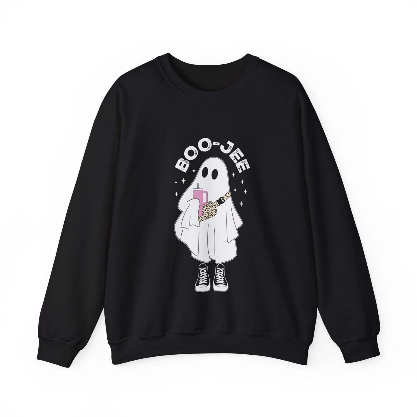 Boo-Jee Ghost Sweatshirt Chic Halloween Crewneck Boo Jee Spooky Ghost Sweater Retro Halloween Sweater Spooky Season Apparel Cute Ghost Sweat