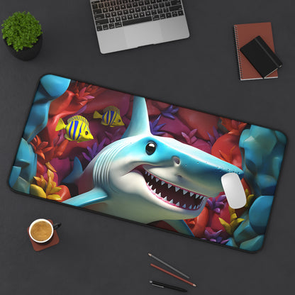 Funny Shark Desk Mat Colorful Deep Sea Office Desk Accessory Ocean Mouse Pad Marine Desk Pad Gaming Mousepad Large Unique Gift Scuba Diver