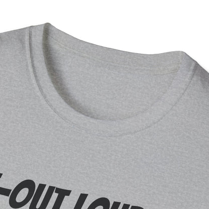 Funny Rugby Dad's Mens Softstyle T-shirt, "Line-out Loud Dad", Father's Day Gift, Humorous Unique Novelty Apparel Tee Present