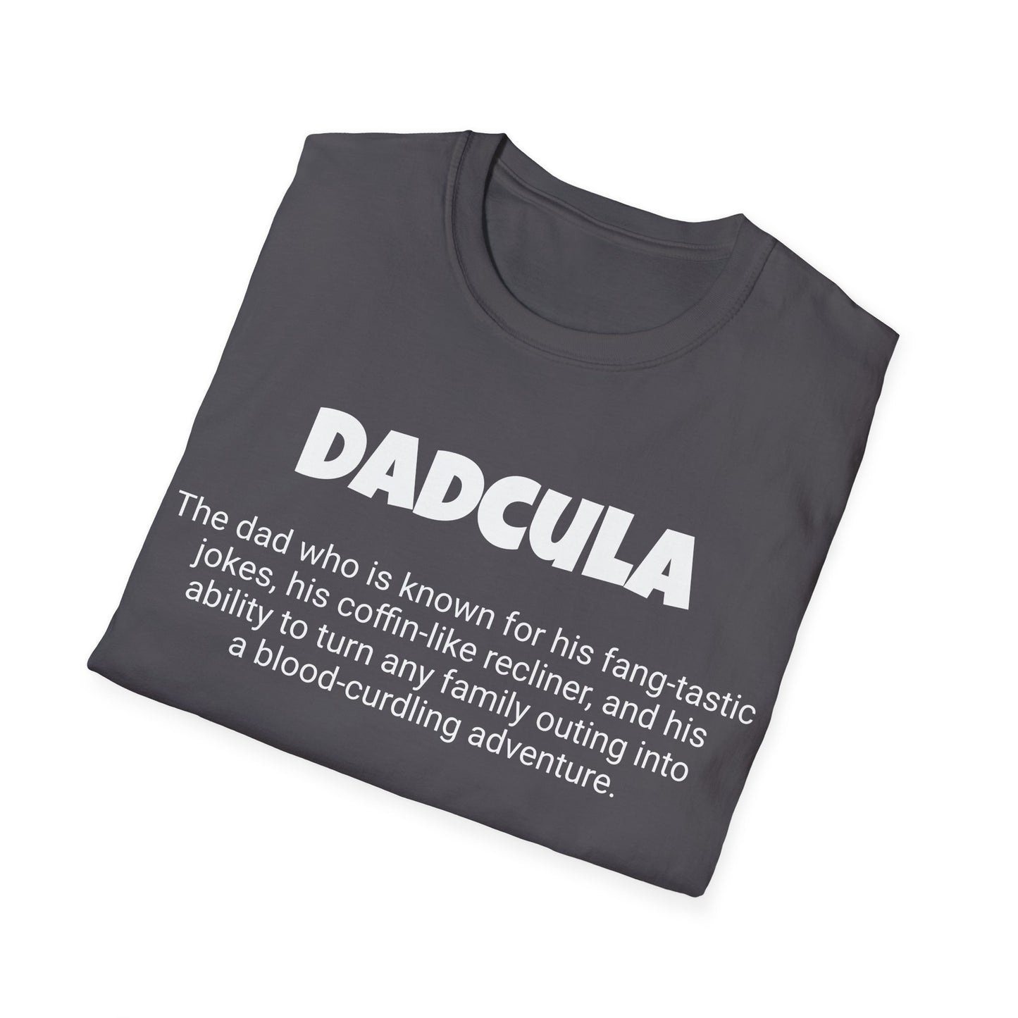 Funny Dad's Mens Softstyle T-shirt, "Dadcula", Father's Day Gift, Tee for Him, Adult Humorous Unique Novelty Apparel Present