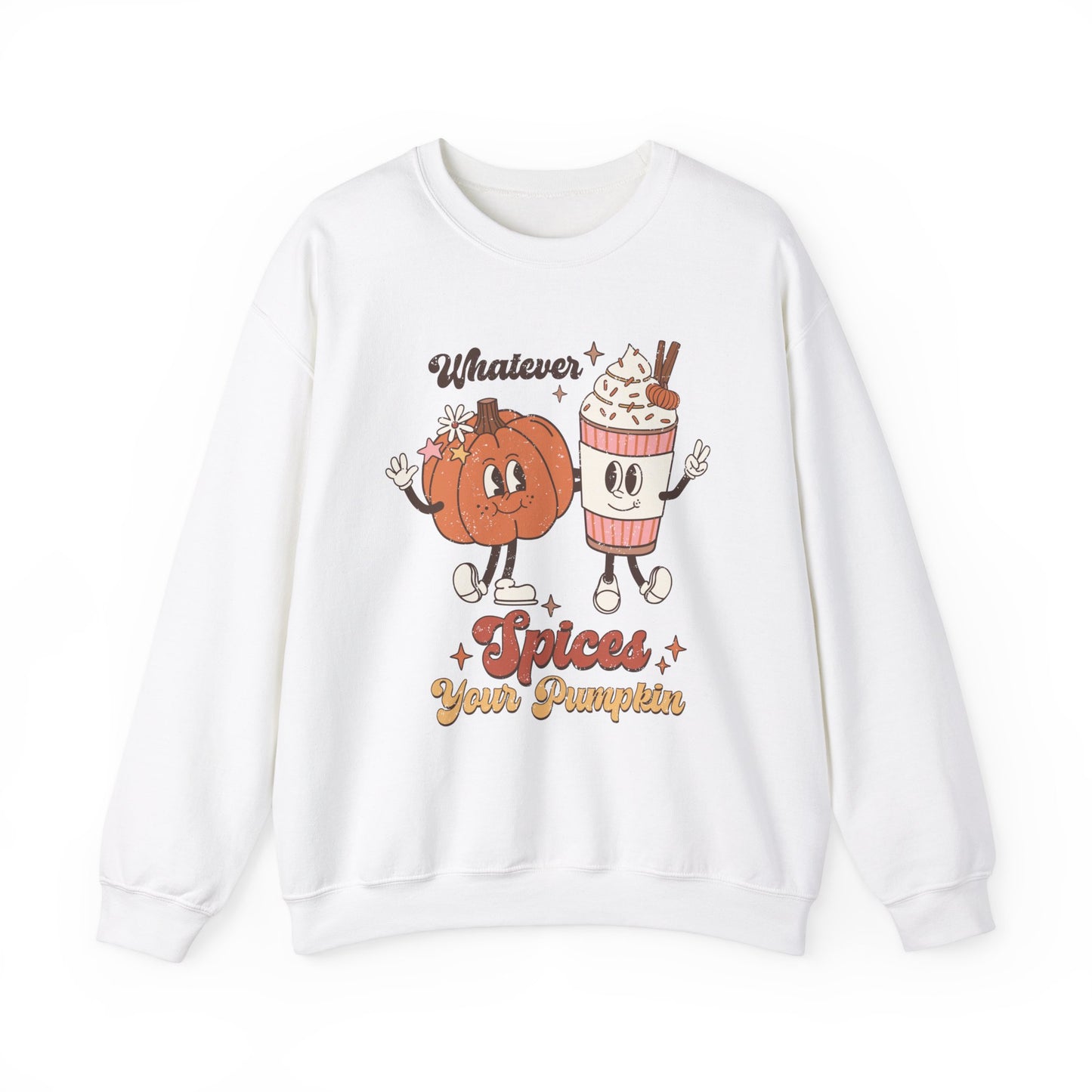 Whatever Spices Your Pumpkin Sweatshirt Funny Fall Sweater Autumn Sweatshirt Retro Fall Vibes Crewneck Cute Pumpkin Spice Sweat Thanksgiving