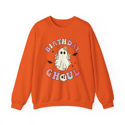 Birthday Ghoul Sweatshirt Funny Halloween Birthday Sweater Retro Halloween Ghost Sweatshirt Spooky Season Groovy Halloween Birthday Party