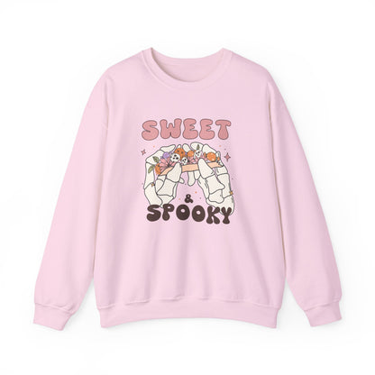 Sweet and Spooky Sweatshirt Retro Halloween Crewneck Groovy Fall Sweater Vintage Halloween Apparel Cool Funky Unique Novelty Women Gift Girl