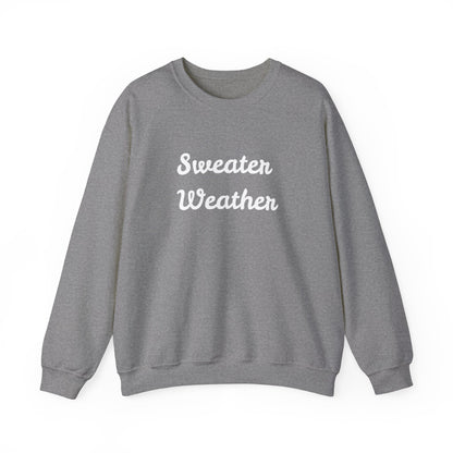 Fun Unisex Crewneck Sweatshirt,"Sweater Weather", Cute Unique Him/Her Gift, Novelty Present Christmas, Birthday, Any Occasion