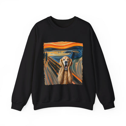 Funny Edvard Munch Dog Sweatshirt Funny The Scream-ing Dog Art Painting Sweater Parody of Edvard Munch Dog Sweater Unique Art Dog Lover Gift