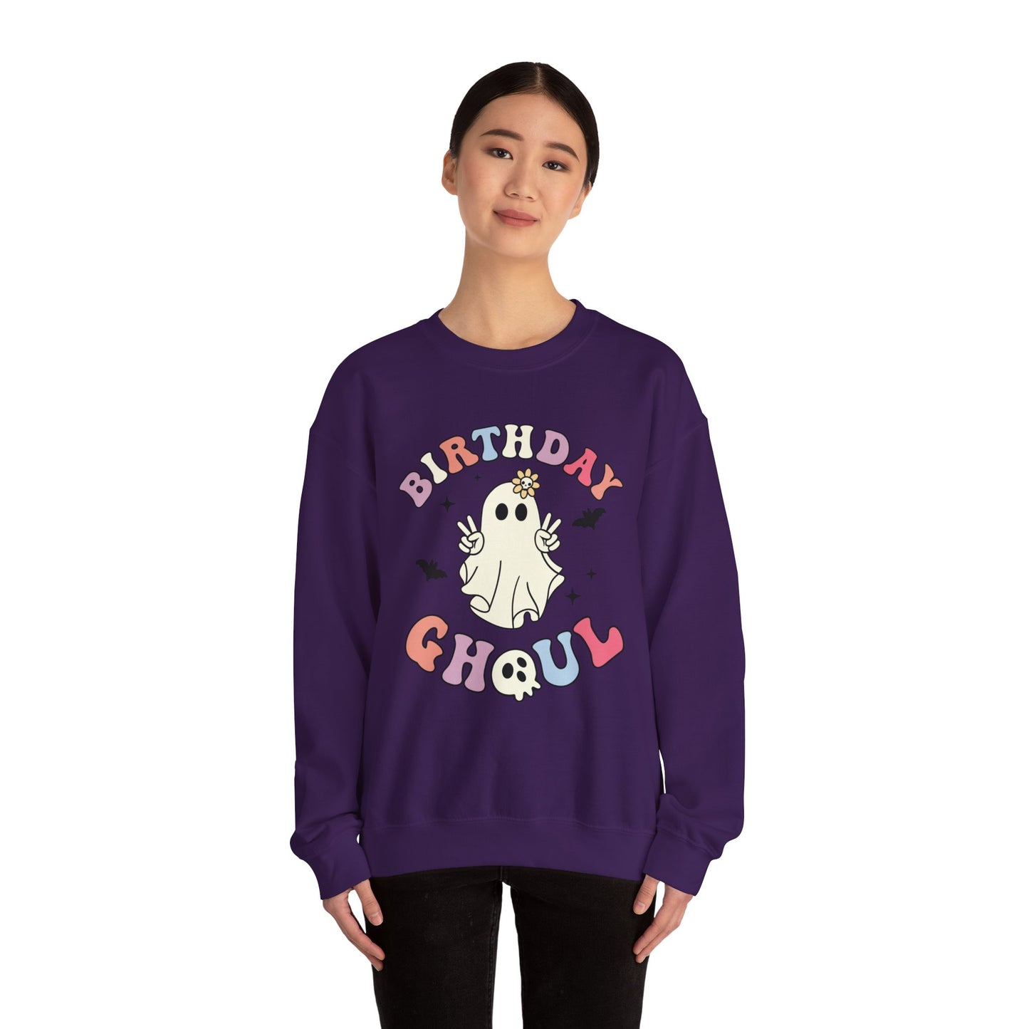 Birthday Ghoul Sweatshirt Funny Halloween Birthday Sweater Retro Halloween Ghost Sweatshirt Spooky Season Groovy Halloween Birthday Party